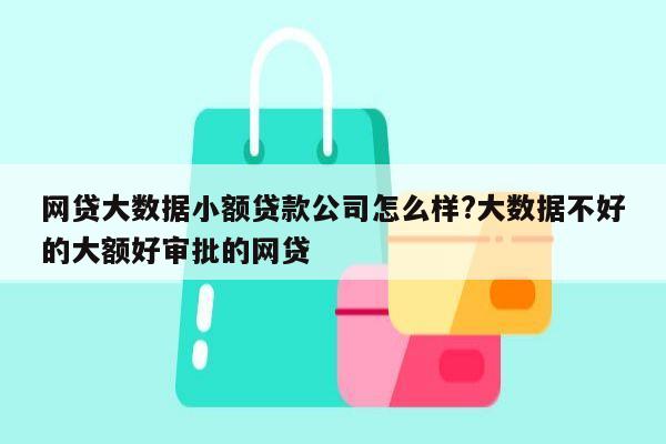 网贷大数据小额贷款公司怎么样?大数据不好的大额好审批的网贷