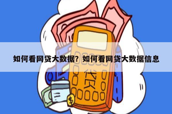 如何看网贷大数据?如何看网贷大数据信息