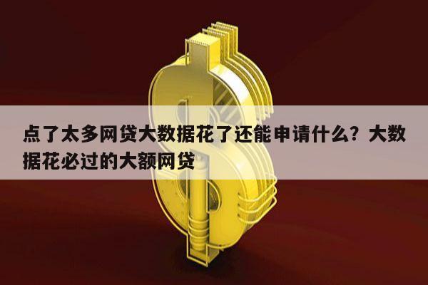 点了太多网贷大数据花了还能申请什么?大数据花必过的大额网贷