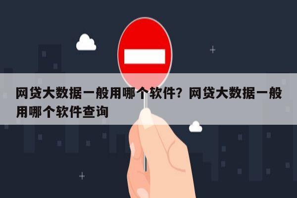 网贷大数据一般用哪个软件?网贷大数据一般用哪个软件查询
