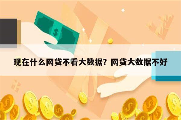 现在什么网贷不看大数据?网贷大数据不好