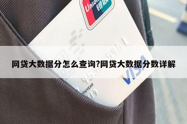 网贷大数据分怎么查询?网贷大数据分数详解