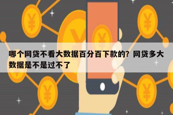 哪个网贷不看大数据百分百下款的?网贷多大数据是不是过不了