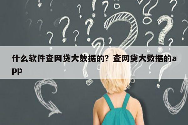什么软件查网贷大数据的?查网贷大数据的app