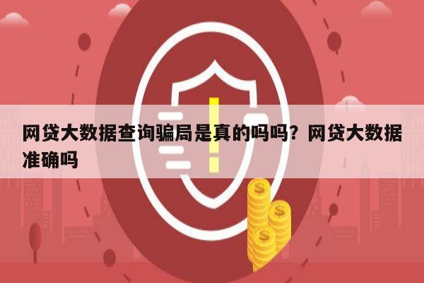 网贷大数据查询骗局是真的吗吗?网贷大数据准确吗