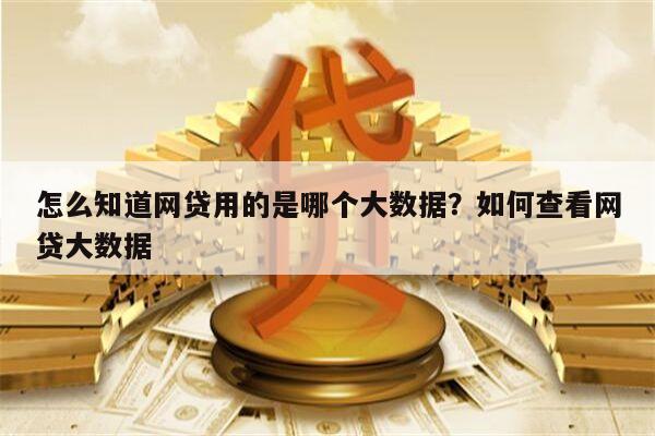怎么知道网贷用的是哪个大数据?如何查看网贷大数据