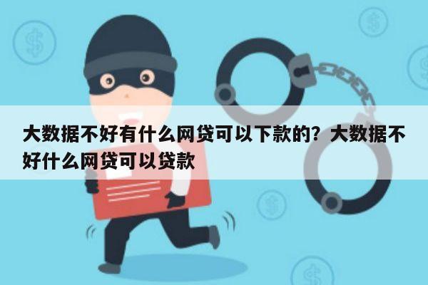 大数据不好有什么网贷可以下款的?大数据不好什么网贷可以贷款