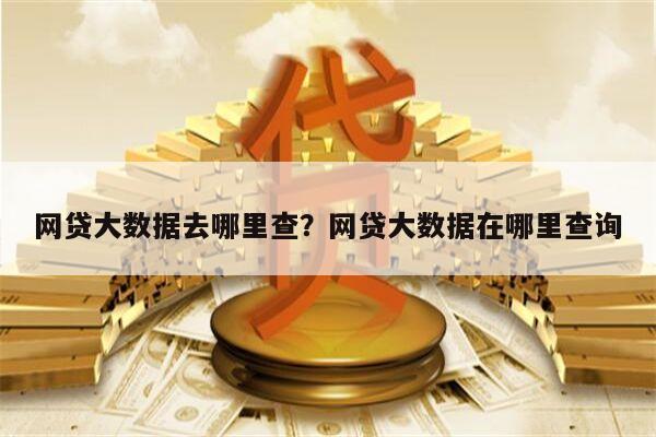 网贷大数据去哪里查?网贷大数据在哪里查询