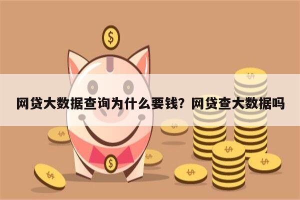 网贷大数据查询为什么要钱?网贷查大数据吗