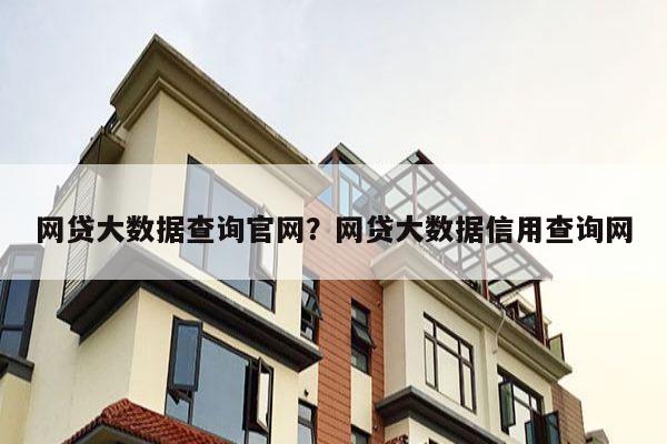 网贷大数据查询官网?网贷大数据信用查询网