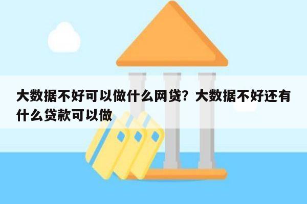 大数据不好可以做什么网贷?大数据不好还有什么贷款可以做