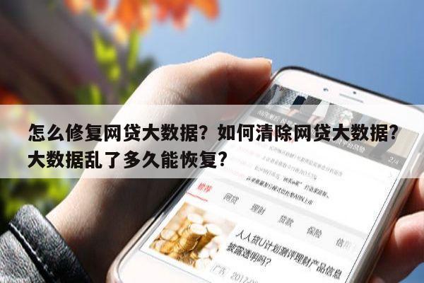 怎么修复网贷大数据?如何清除网贷大数据?大数据乱了多久能恢复?