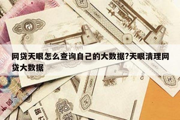 网贷天眼怎么查询自己的大数据?天眼清理网贷大数据