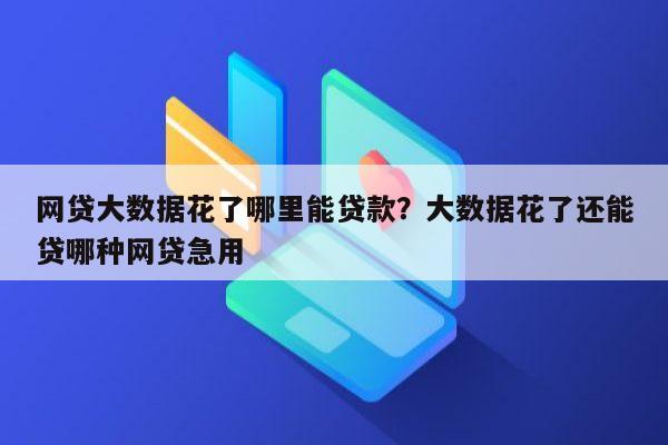 网贷大数据花了哪里能贷款?大数据花了还能贷哪种网贷急用