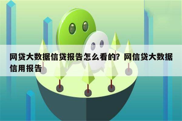 网贷大数据信贷报告怎么看的?网信贷大数据信用报告
