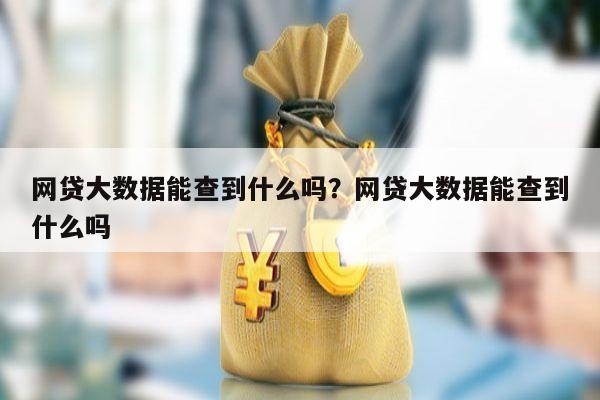 网贷大数据能查到什么吗?网贷大数据能查到什么吗