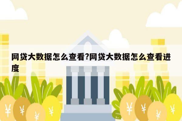 网贷大数据怎么查看?网贷大数据怎么查看进度