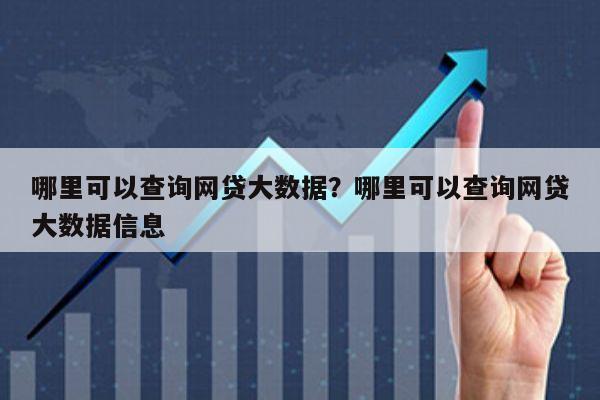 哪里可以查询网贷大数据?哪里可以查询网贷大数据信息