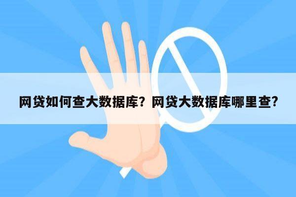 网贷如何查大数据库?网贷大数据库哪里查?