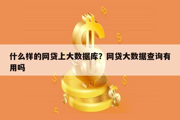 什么样的网贷上大数据库?网贷大数据查询有用吗