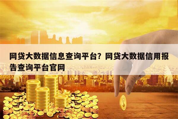 网贷大数据信息查询平台？网贷大数据信用报告查询平台官网
