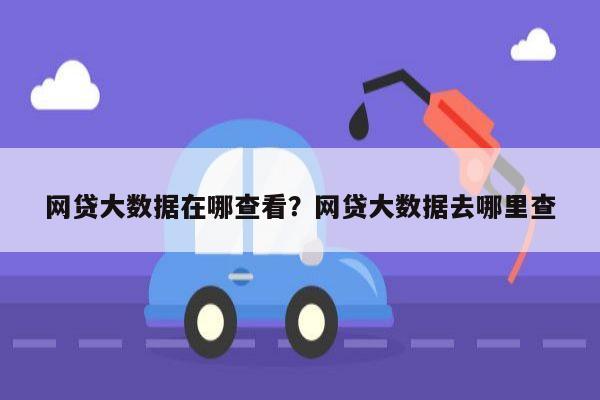 网贷大数据在哪查看?网贷大数据去哪里查