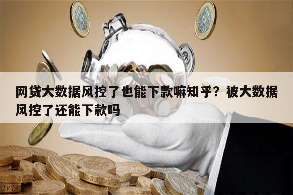 网贷大数据风控了也能下款嘛知乎?被大数据风控了还能下款吗