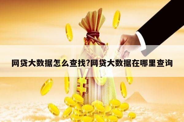 网贷大数据怎么查找?网贷大数据在哪里查询