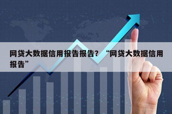 网贷大数据信用报告报告?“网贷大数据信用报告”
