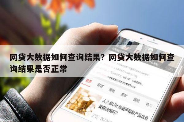 网贷大数据如何查询结果?网贷大数据如何查询结果是否正常