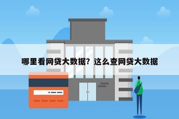 哪里看网贷大数据?这么查网贷大数据