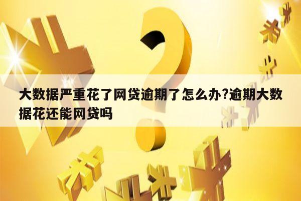 大数据严重花了网贷逾期了怎么办?逾期大数据花还能网贷吗