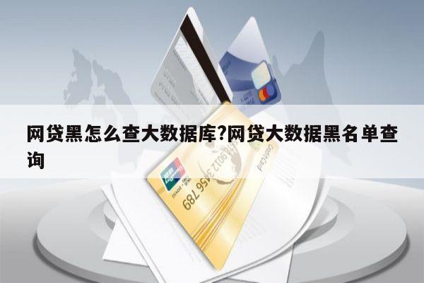 网贷黑怎么查大数据库?网贷大数据黑名单查询