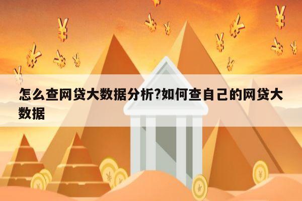 怎么查网贷大数据分析?如何查自己的网贷大数据