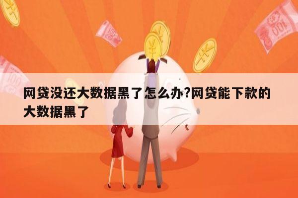 网贷没还大数据黑了怎么办?网贷能下款的 大数据黑了