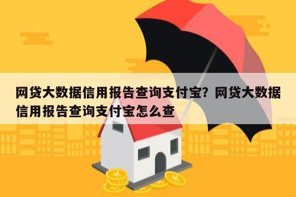 网贷大数据信用报告查询支付宝?网贷大数据信用报告查询支付宝怎么查