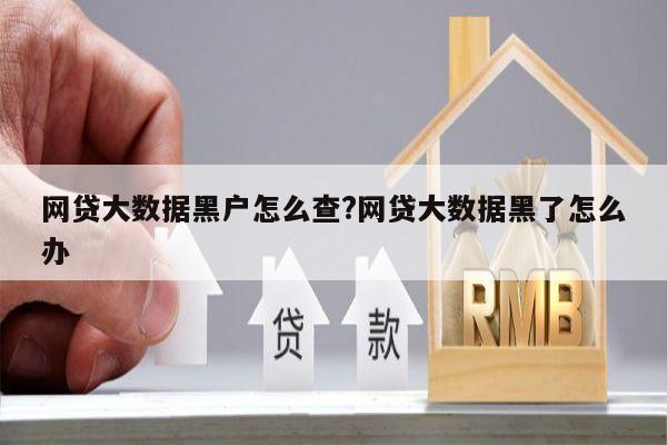 网贷大数据黑户怎么查?网贷大数据黑了怎么办