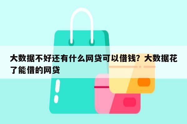 大数据不好还有什么网贷可以借钱?大数据花了能借的网贷