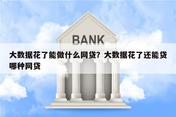 大数据花了能做什么网贷?大数据花了还能贷哪种网贷