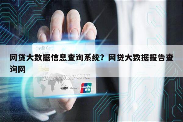 网贷大数据信息查询系统?网贷大数据报告查询网