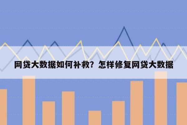 网贷大数据如何补救?怎样修复网贷大数据