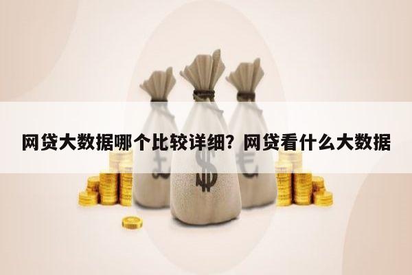 网贷大数据哪个比较详细?网贷看什么大数据