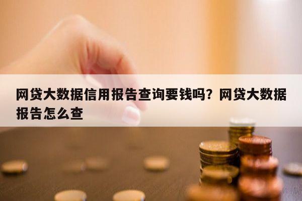 网贷大数据信用报告查询要钱吗?网贷大数据报告怎么查