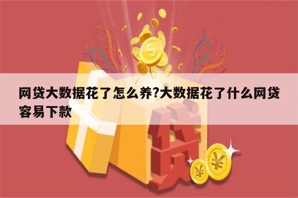 网贷大数据花了怎么养?大数据花了什么网贷容易下款