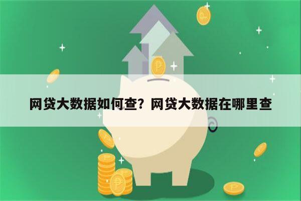 网贷大数据如何查?网贷大数据在哪里查