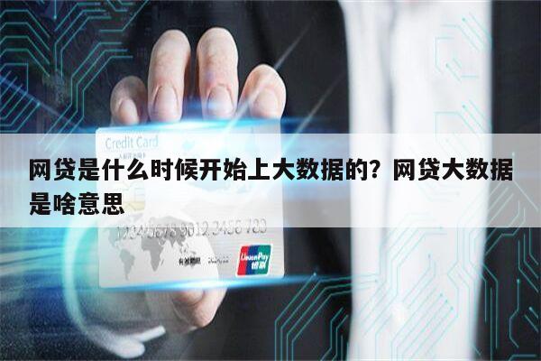 网贷是什么时候开始上大数据的？网贷大数据是啥意思