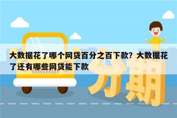 大数据花了哪个网贷百分之百下款?大数据花了还有哪些网贷能下款
