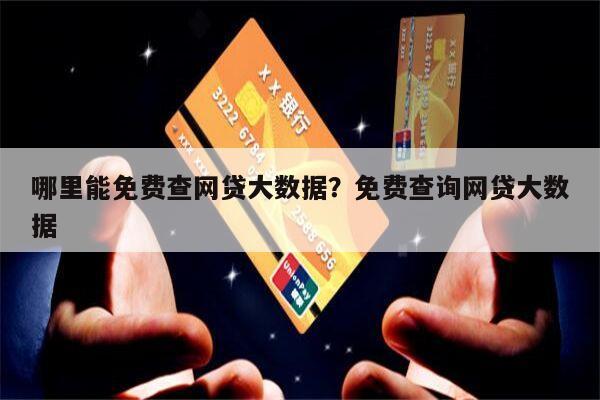 哪里能免费查网贷大数据?免费查询网贷大数据
