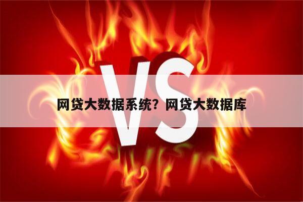 网贷大数据系统?网贷大数据库