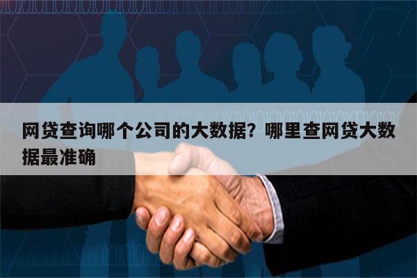 网贷查询哪个公司的大数据?哪里查网贷大数据最准确